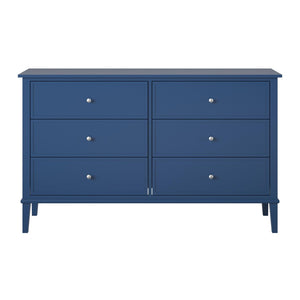 English Elm Valencia Seven Drawer Wide Dresser Dual Tone Laminate Matte Black Pulls Bedroom B2733S00016
