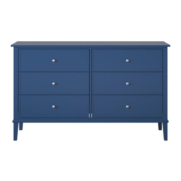English Elm Valencia Seven Drawer Wide Dresser Dual Tone Laminate Matte Black Pulls Bedroom B2733S00016