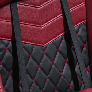 English Elm Vinsetto Ergonomic Racing Gaming Chair Diamond PU Leather High Back Recliner with Footrest, Red W2225P173918