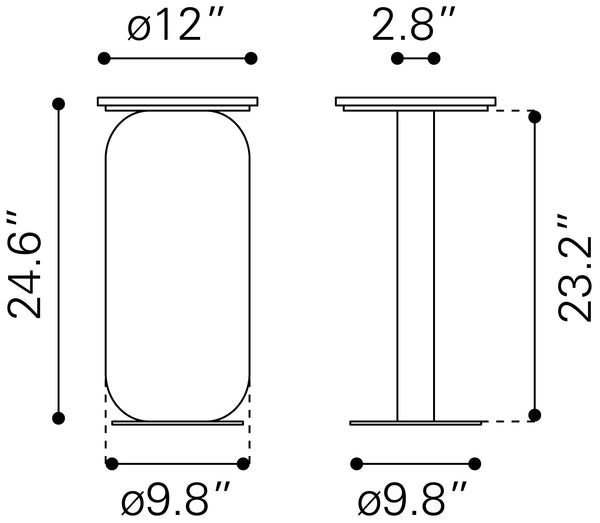 Pemba Drink Table Multicolor 109769 Zuo Modern