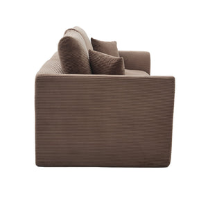 English Elm UNITED Cloud Couch Modular Sectional Sofa with Corduroy Cover, Ergonomic 2-Seater, No Assembly Needed Brown W1568P371124