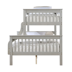 English Elm Marita Gray Twin/Full Bunk Bed - Durable Pine & MDF, 660 lb Capacity, Right Ladder, Easy Assemble B2726S00527