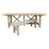 Lilys 98" Long Capri Dining Table With Crossed Legs Weathered Natural Pinewood 9010