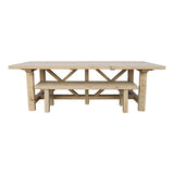 Lilys 98" Long Capri Dining Table With Crossed Legs Weathered Natural Pinewood 9010