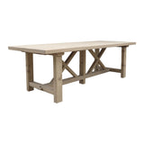 Lilys 98" Long Capri Dining Table With Crossed Legs Weathered Natural Pinewood 9010