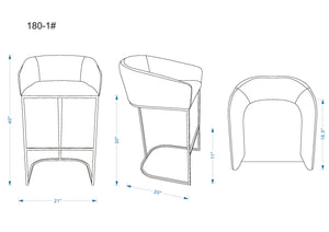 English Elm Louvre Metal Upholstered Barstool Cream — Gold Stainless Steel Cantilever Base, Swivel, Plush Seat B365P398453