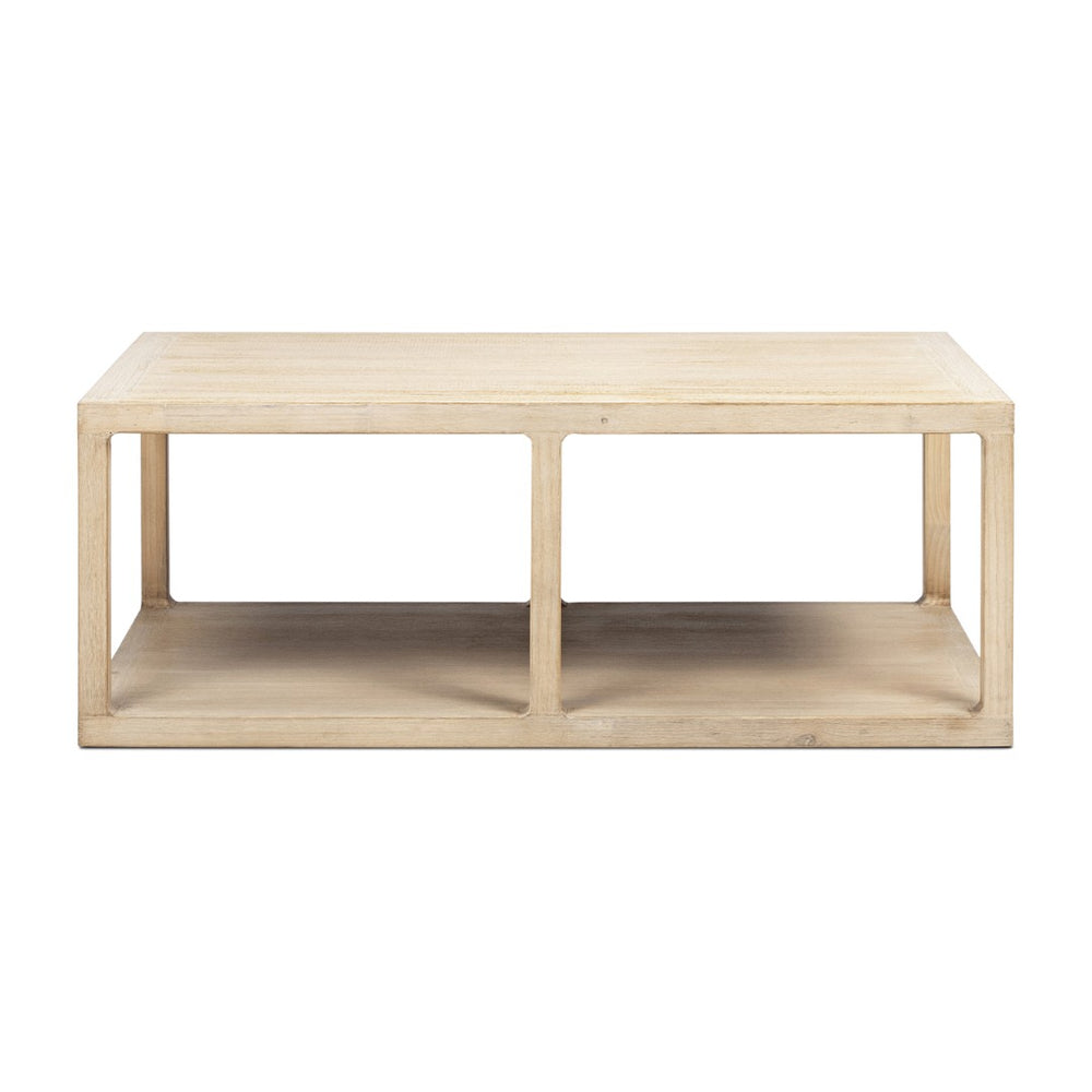 English Elm Ellis Reclaimed Pine Open Frame Coffee Table with Lower Shelf for Living Rooms B2719P485502