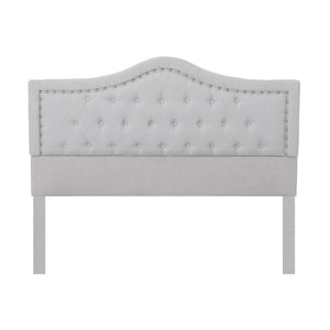 English Elm Upholstered Queen Platform Bed Arched Nailhead Tufted Frame No Box Spring Needed N761S6054002E