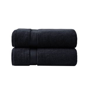 English Elm Ultra-Soft Cotton Bath Sheet Set 34x68 Inch 2-Pack - Plush, Highly Absorbent Towels for Home Spa Comfort Black 18 L x 12.01 W x 6.25 H B035P294209