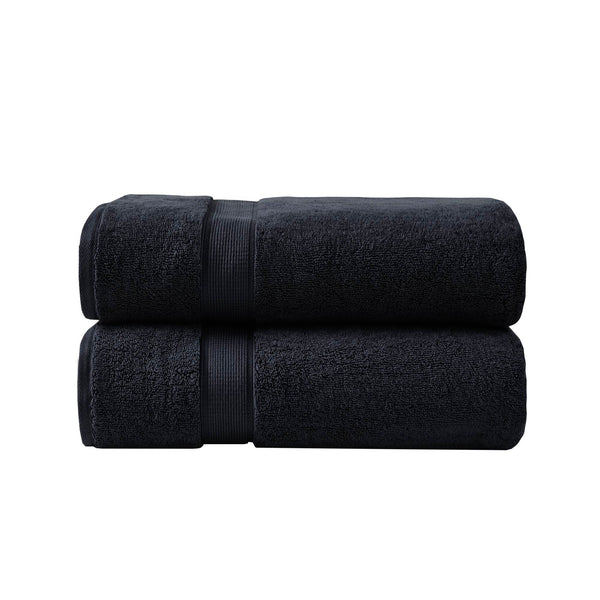English Elm Ultra-Soft Cotton Bath Sheet Set 34x68 Inch 2-Pack - Plush, Highly Absorbent Towels for Home Spa Comfort Black 18 L x 12.01 W x 6.25 H B035P294209