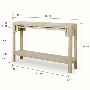 Lilys Peking Ming Arch Console Table Small Weathered Whitewash 9012-S