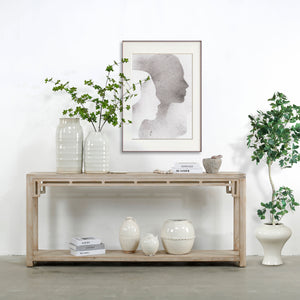 Lilys Peking Ming Arch Console Table Large Weathered Whitewash 9012-L