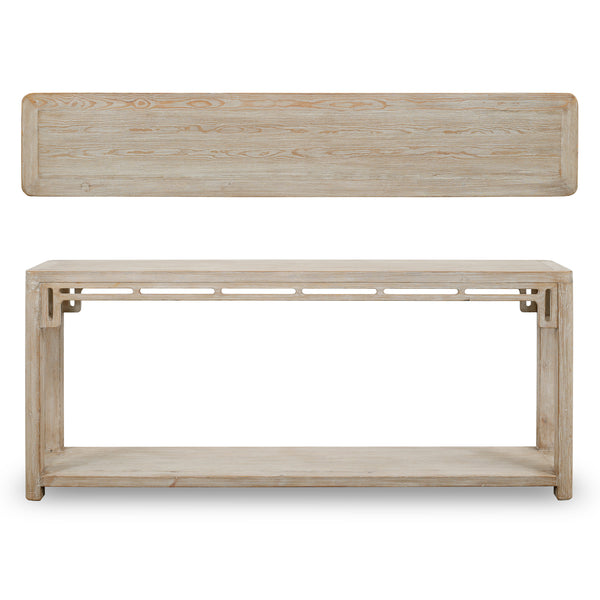 Lilys Peking Ming Arch Console Table Large Weathered Whitewash 9012-L