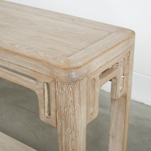 Lilys Peking Ming Arch Console Table Large Weathered Whitewash 9012-L