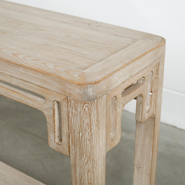 Lilys Peking Ming Arch Console Table Large Weathered Whitewash 9012-L