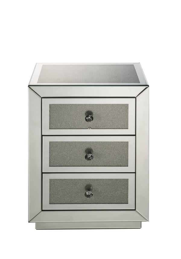 English Elm Noralie Mirrored Accent Table With Faux Diamonds - Glamorous Storage Solution For Any Room B2726P243248