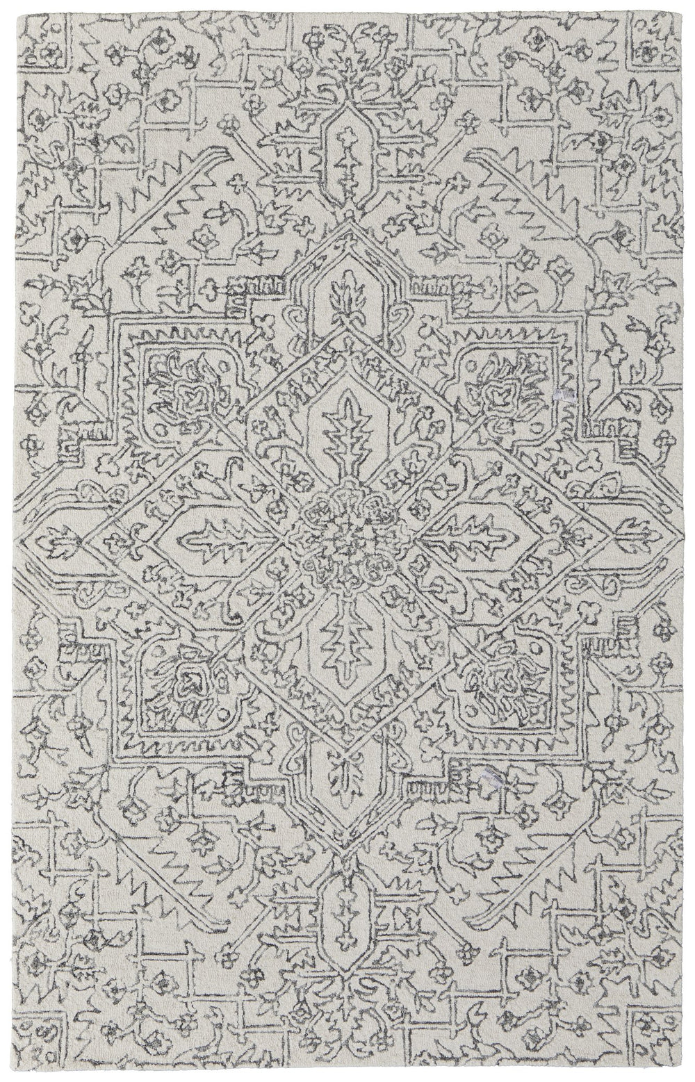 Feizy Rugs Belfort Hand-tufted Wool Rug - Timeless Transitional Designs With Floral & Damask Motifs For Elegance White,Gray Wool 8698778fivychlf00