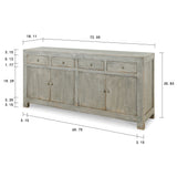 Lilys Capri 4 Drawers Buffet Weathered Gray Wash-14.3% Discount 9013-GY