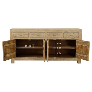 Lilys Capri 4 Drawers Buffet Weathered Natural Pinewood 9013-NA