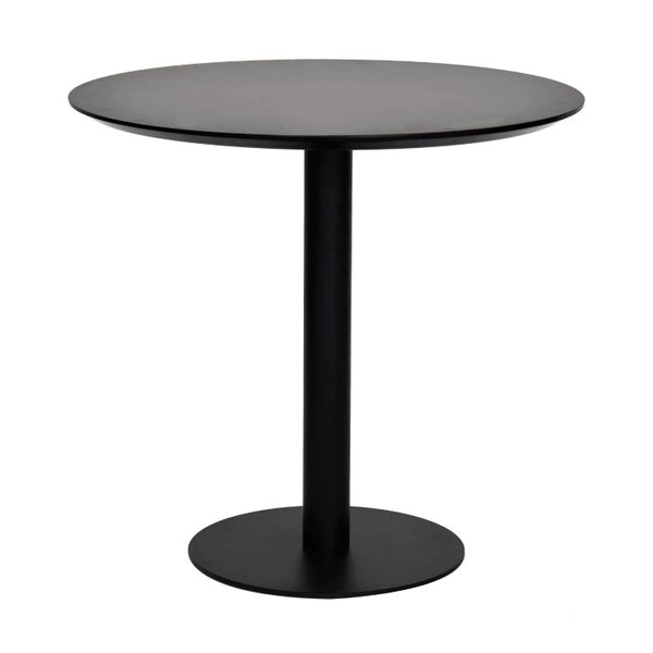 EuroStyle Paras Square Bistro Table Steel Base Melamine Top for Cafe or Small Dining Room Black 90134-BLK