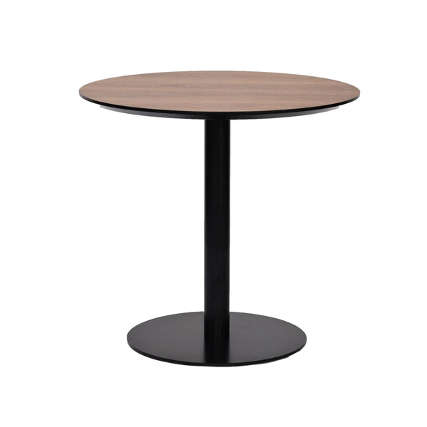 Paras Bistro Table - Sleek 32-Inch Walnut Design with Sturdy Black Steel Base for Any Décor Style