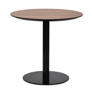 EuroStyle Paras Square Bistro Table Steel Base Melamine Top for Cafe or Small Dining Room Walnut/Black 90134-WAL