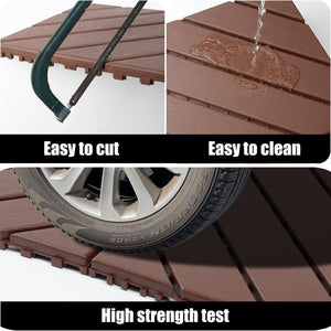 English Elm Plastic Snap Together Polypropylene Deck Tiles Waterproof 44 Sq Ft Patio Pool Cover W3022P251843