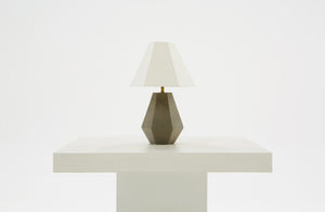 VIG Furniture Estrada Concrete Table Lamp With Chiseled Pear Base And White Bell Shade For Modern Industrial DéCor VGGR901438