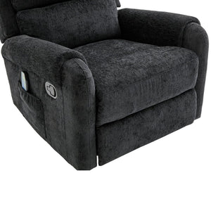 English Elm Manual Recliner Swivel Rocker Massage Chair Chenille Nursery and Living Room Seat Black N763P347287B