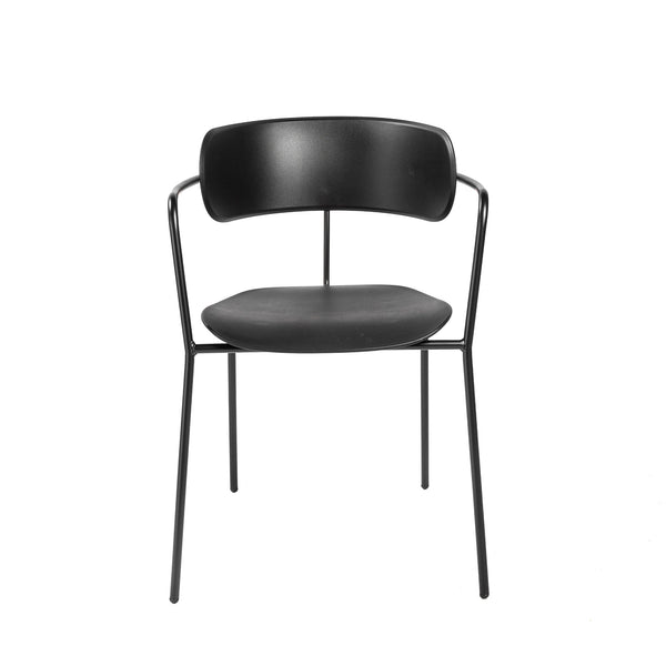 EuroStyle Paris Stacking Armchair Black with Black Legs 90158BLK