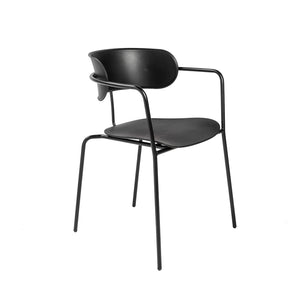EuroStyle Paris Stacking Armchair Black with Black Legs 90158BLK