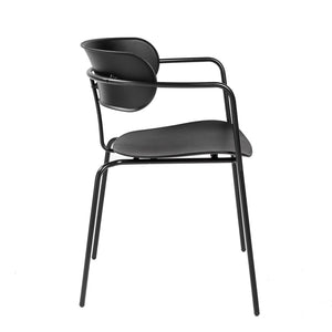 EuroStyle Paris Stacking Armchair Black with Black Legs 90158BLK