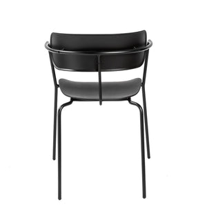 EuroStyle Paris Stacking Armchair Black with Black Legs 90158BLK