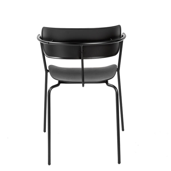 EuroStyle Paris Stacking Armchair Black with Black Legs 90158BLK