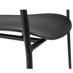 EuroStyle Paris Stacking Armchair Black with Black Legs 90158BLK