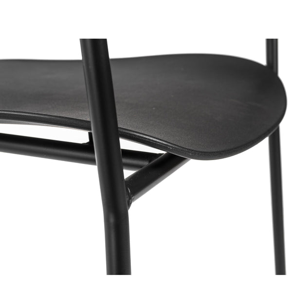 EuroStyle Paris Stacking Armchair Black with Black Legs 90158BLK
