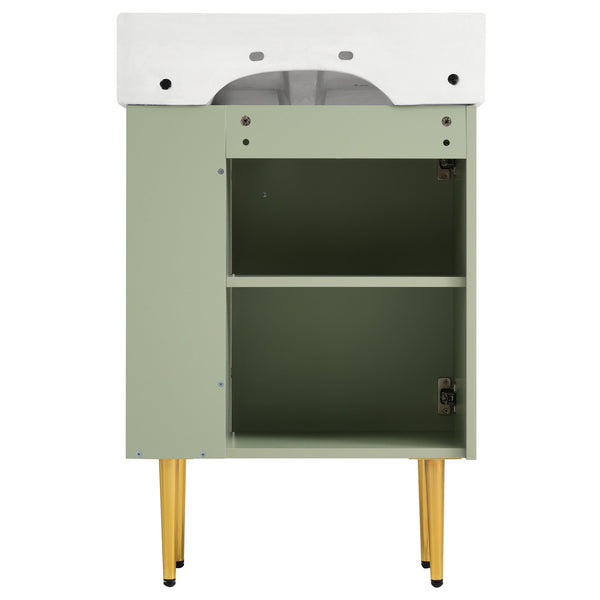 English Elm [Cabinet Only] 21.6" Green Bathroom Vanity Cabinet with MDF Construction, Soft-Close Doors & Spacious Storage N729P170365F
