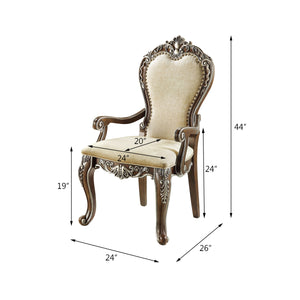 English Elm Latisha Upholstered Side Chair with Padded Back, Nailhead Trim and Sturdy Rubberwood Frame, Set of 2 Oak 47.24 L x 25 W x 14.96 H B2726P296304