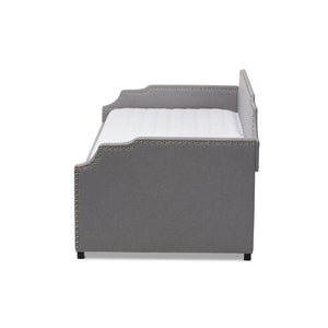 Baxton Studio Baxton Studio Ally Modern Multifunctional Upholstered Twin Daybed with Pull-Out Trundle for Guests Grey Ally-Light Grey-Daybed