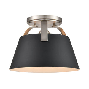 Jepson 9.5'' Wide 1-Light Semi Flush Mount - Matte Black 90170/1 Elk Lighting