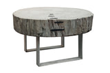 Lilys Capri Live Edge Primitive Round Coffee Table Large(Size Vary  25"-35" Wide) 9017-L