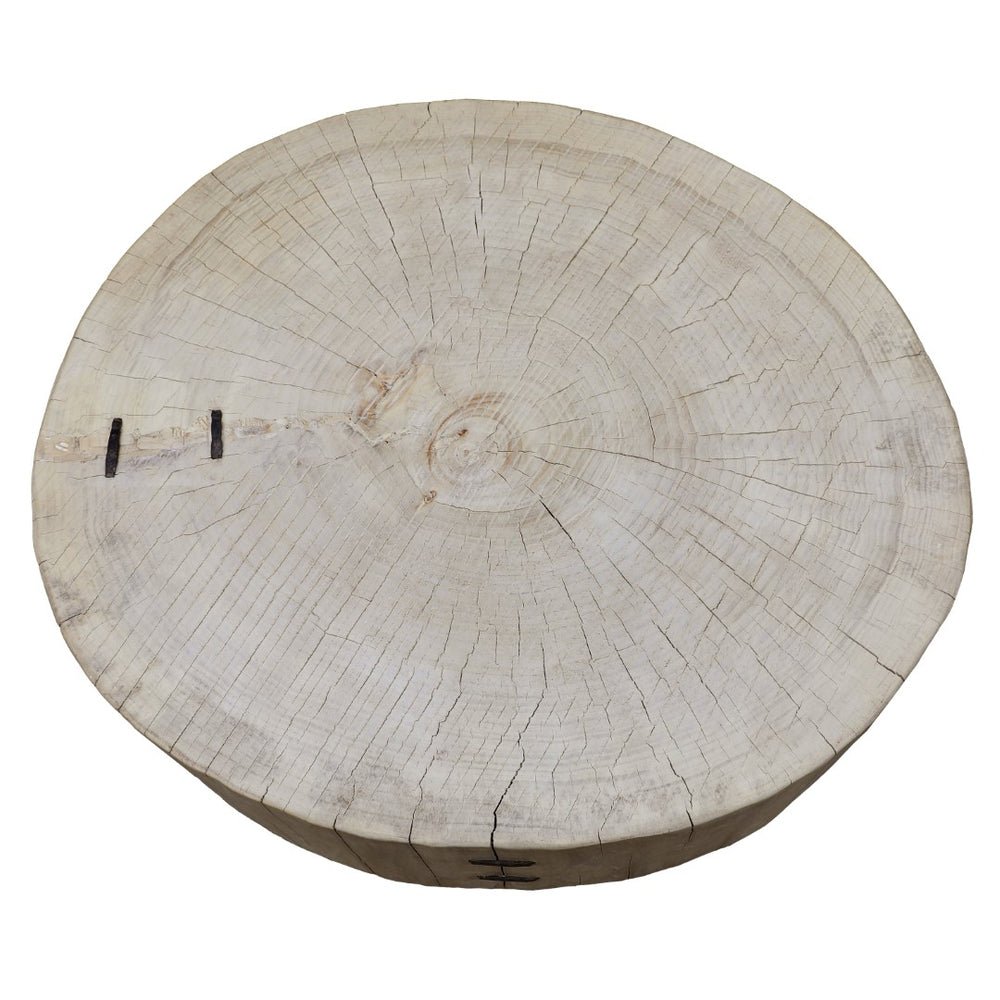 Lilys Capri Live Edge Primitive Round Side Table With Wooden Leg (Size Vary  27"-39" Wide) 9017-2