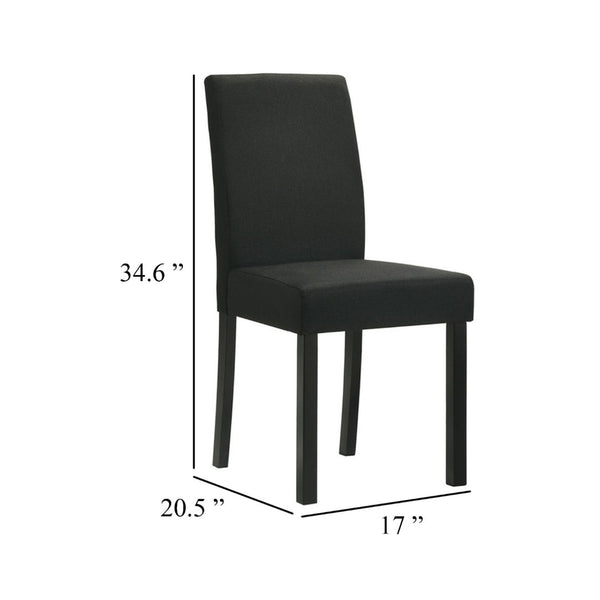 English Elm Syon Fabric Upholstered Dining Chair Set of 4 Matte Black Wood Frame Modern B056P417075