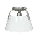 Jepson 9.5'' Wide 1-Light Semi Flush Mount - Matte White with Brushed Nickel 90180/1 Elk Lighting