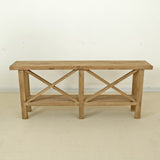 Lilys Double Cross Console Table Weathered Natural Pine 9018