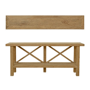 Lilys Double Cross Console Table Weathered Natural Pine 9018