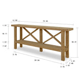 Lilys Double Cross Console Table Weathered Natural Pine 9018