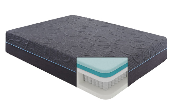 English Elm 14-inch Gel-Infused Memory Foam Hybrid Queen Mattress, 14" 5-Layer Cooling Pocket Coil Medium-Firm Comfort B011P213338