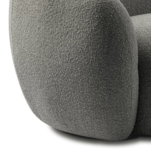 English Elm Sherri 69" Loveseat in Gray Boucle — Mid-Century Curved Design, 6" HD Foam, Durable 600lb Capacity B136P364317
