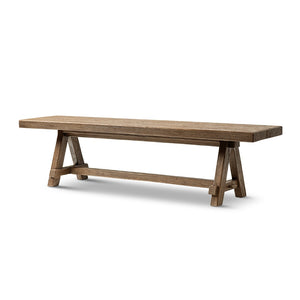 English Elm Hawthorne Reclaimed Elm Trestle Dining Bench Solid Wood Farmhouse Seat 72 Inch Brown B2719P474442